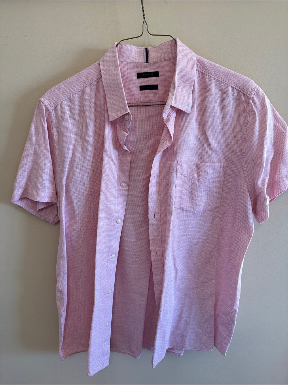 RW&CO. Light Pink Short-Sleeve Button-Down Shirt